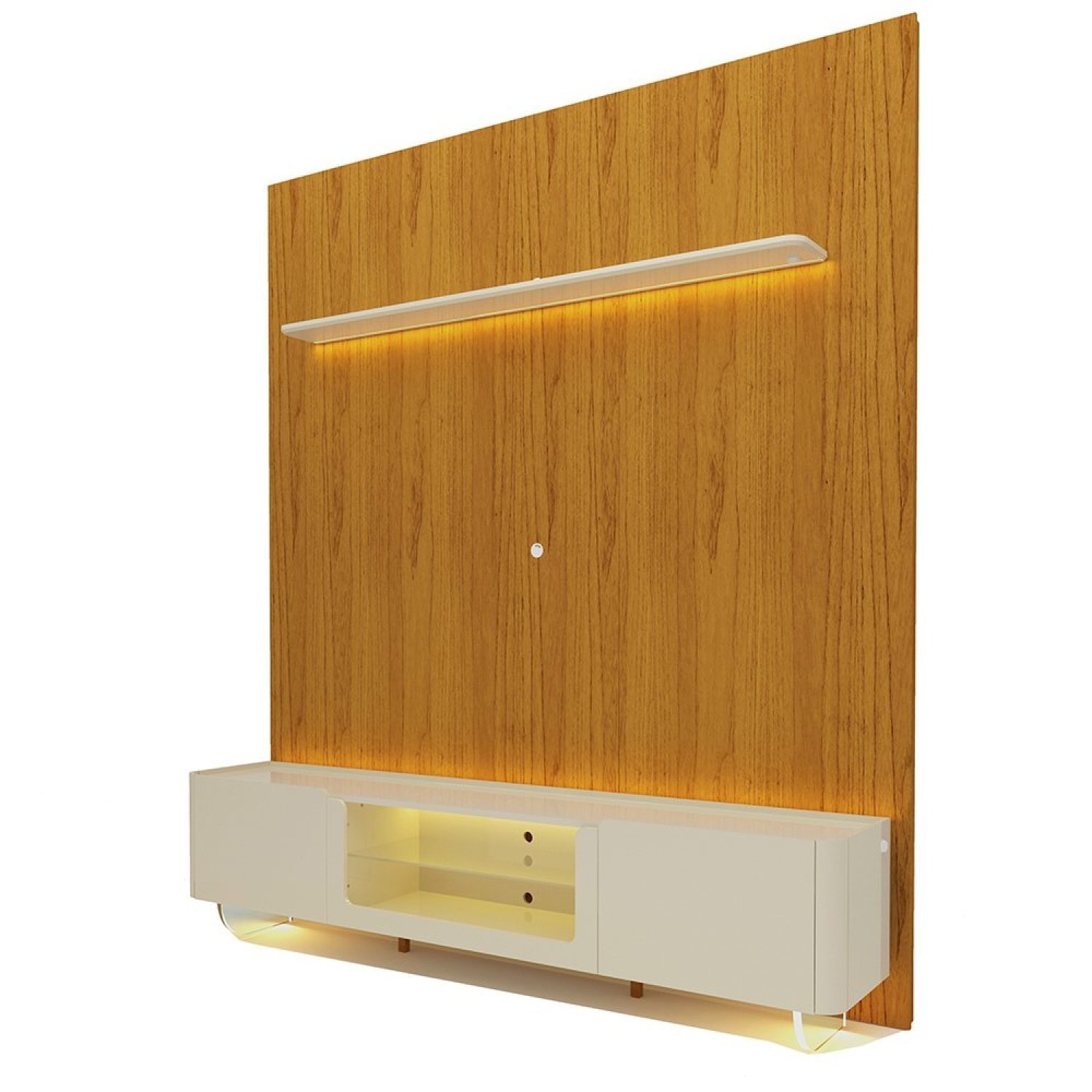 Rack com Painel para TV até 85 Polegadas 2 Portas com LED com Pés Vidro 240cm Splendore Yescasa - 14