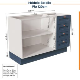 Cozinha Modulada 8 Peças sem Tampo Arizona CabeCasa MadeiraMadeira - 18