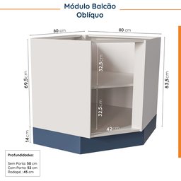 Cozinha Modulada 8 Peças sem Tampo Arizona CabeCasa MadeiraMadeira - 17