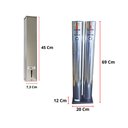 Ver imagem 2 de Kit Suporte Quadrado Inox Porta Copo Água + Lixeira Inox