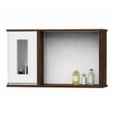 Ver imagem 3 de Kit Gabinete Banheiro Mdf 80cm com Cuba e Espelheira Premium:rustico/branco
