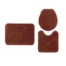 Kit 3 Peças Banheiro Tapete Classic Marrom Castor - 1