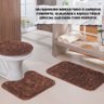 Kit 3 Peças Banheiro Tapete Classic Marrom Castor - 2