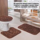 Ver imagem 2 de Kit 3 Peças Banheiro Tapete Classic Marrom Castor