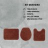 Kit 3 Peças Banheiro Tapete Classic Marrom Castor - 3