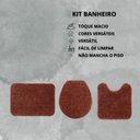 Ver imagem 3 de Kit 3 Peças Banheiro Tapete Classic Marrom Castor