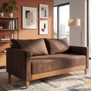 Ver imagem 1 de Sofá Living Siena 2 Lugares 160cm Veludo com Molas Bonnel - Marrom