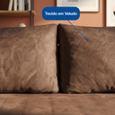 Ver imagem 4 de Sofá Living Siena 2 Lugares 160cm Veludo com Molas Bonnel - Marrom