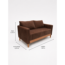 Ver imagem 3 de Sofá Living Siena 2 Lugares 160cm Veludo com Molas Bonnel - Marrom