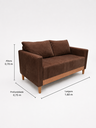 Ver imagem 3 de Sofá Living Siena 2 Lugares 160cm Veludo com Molas Bonnel - Marrom