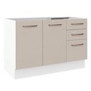 Ver imagem 1 de Balcão Gabinete de Pia 2 Portas e 3 Gavetas Branco/crema Agata Madesa
