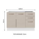 Ver imagem 3 de Balcão Gabinete de Pia 2 Portas e 3 Gavetas Branco/crema Agata Madesa