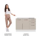 Ver imagem 6 de Balcão Gabinete de Pia 2 Portas e 3 Gavetas Branco/crema Agata Madesa