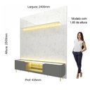 Ver imagem 5 de Rack com Painel para TV até 85 Polegadas 2 Portas com LED com Pés Ferro 240cm Splendore Yescasa