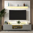 Ver imagem 1 de Rack com Painel para TV até 85 Polegadas 2 Portas com LED com Pés Ferro 240cm Splendore Yescasa