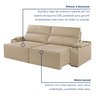 Sofá Retrátil e Reclinável 4 Lugares com Entrada USB e Porta Copos 250cm Irlanda Yescasa   - 7