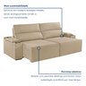Sofá Retrátil e Reclinável 4 Lugares com Entrada USB e Porta Copos 250cm Irlanda Yescasa   - 5