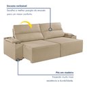 Ver imagem 3 de Sofá Retrátil e Reclinável 4 Lugares com Entrada USB e Porta Copos 250cm Irlanda Yescasa