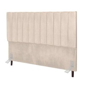 Cabeceira Estofada Cama Queen 160 Cm Luísa Suede e Frame Cor:bege