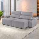 Ver imagem 1 de Sofá Retrátil e Reclinável 4 Lugares com Entrada USB e Porta Copos 250cm Irlanda Yescasa