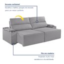 Ver imagem 3 de Sofá Retrátil e Reclinável 4 Lugares com Entrada USB e Porta Copos 250cm Irlanda Yescasa
