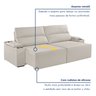 Sofá Retrátil e Reclinável 5 Lugares com Entrada USB e Porta Copos 290cm Irlanda Yescasa   - 4