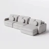 Sofá Denver Retrátil e Reclinável 3,04m em Boucle Alaska Natural - Home Mobily - 6