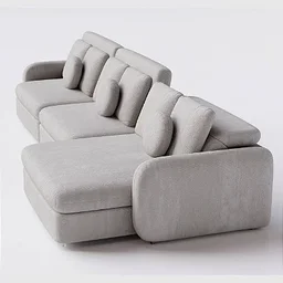 Sofá Denver Retrátil e Reclinável 3,04m em Boucle Alaska Natural - Home Mobily - 5