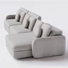 Sofá Denver Retrátil e Reclinável 3,04m em Boucle Alaska Natural - Home Mobily - 5
