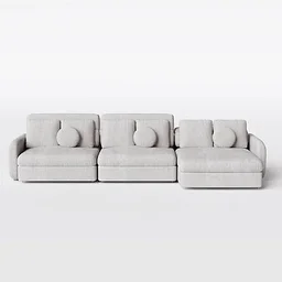 Sofá Denver Retrátil e Reclinável 3,04m em Boucle Alaska Natural - Home Mobily - 1