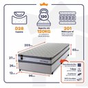 Ver imagem 4 de Conjunto Cama Box Solteirão c/ Molas Ensacadas Alpine Branco 96x203x65