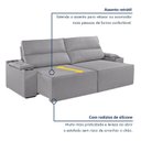 Ver imagem 4 de Sofá Retrátil Reclinável 4 Lugares com Entrada USB e Porta Copos 290cm Irlanda Yescasa