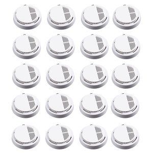 Detector de Fumaça Fogo Incendio Alarme 85db Kit 25 Unidades Sensor Fotoeletrico Casa Empresa Reside