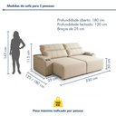 Ver imagem 3 de Sofá Retrátil Reclinável 4 Lugares com Entrada USB e Porta Copos 230cm Áustria Yescasa