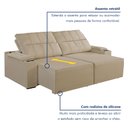 Ver imagem 4 de Sofá Retrátil e Reclinável 4 Lugares com Entrada USB e Porta Copos 230cm Austria Yescasa  