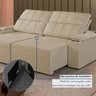 Sofá Retrátil e Reclinável 4 Lugares com Entrada USB e Porta Copos 230cm Austria Yescasa   - 9