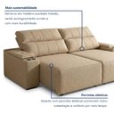 Ver imagem 7 de Sofá Retrátil Reclinável 4 Lugares com Entrada USB e Porta Copos 230cm Áustria Yescasa