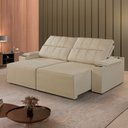 Ver imagem 1 de Sofá Retrátil e Reclinável 4 Lugares com Entrada USB e Porta Copos 230cm Austria Yescasa  