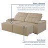 Sofá Retrátil e Reclinável 4 Lugares com Entrada USB e Porta Copos 230cm Austria Yescasa   - 7