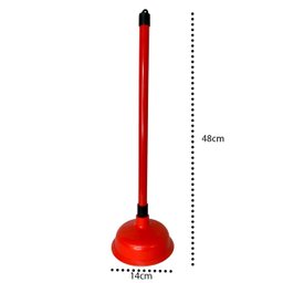 Desentupidor de Vaso com Cabo Vermelho Top House 14 X 48cm - 2