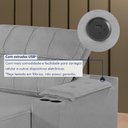 Ver mais imagens de Sofá Retrátil e Reclinável 4 Lugares com Entrada USB e Porta Copos 230cm Austria Yescasa 