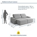 Ver imagem 3 de Sofá Retrátil Reclinável 4 Lugares com Entrada USB e Porta Copos 230cm Áustria Yescasa