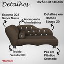 Ver imagem 2 de Cama Caminha Diva Pet Veludo Strass Marrom Dvinn