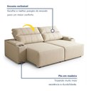 Ver imagem 4 de Sofá Retrátil Reclinável 4 Lugares com Entrada USB e Porta Copos 250cm Áustria Yescasa