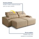 Ver imagem 4 de Sofá Retrátil Reclinável 4 Lugares com Entrada USB e Porta Copos 250cm Áustria Yescasa