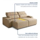 Ver imagem 5 de Sofá Retrátil Reclinável 4 Lugares com Entrada USB e Porta Copos 250cm Áustria Yescasa