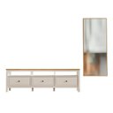 Ver imagem 2 de Conjunto de Sala 2 Peças com Rack e 1 Espelho Ananda CabeCasa MadeiraOriginals Branco Off White/Mel