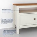 Ver mais imagens de Conjunto de Sala 2 Peças com Rack e 1 Espelho Ananda CabeCasa MadeiraOriginals Branco Off White/Mel