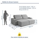Ver imagem 3 de Sofá Retrátil Reclinável 4 Lugares com Entrada USB e Porta Copos 250cm Áustria Yescasa