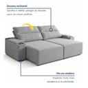 Ver imagem 4 de Sofá Retrátil Reclinável 4 Lugares com Entrada USB e Porta Copos 250cm Áustria Yescasa